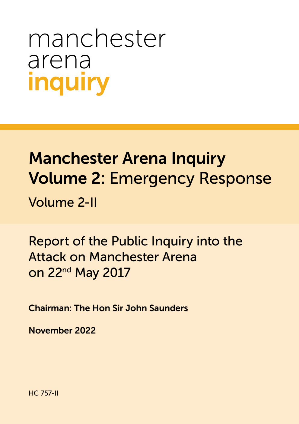 Manchester Arena Inquiry Volume 2 Part II: Emergency Response. Report of the Public Inquiry into the Attack on Manchester Arena on 22nd May 2017