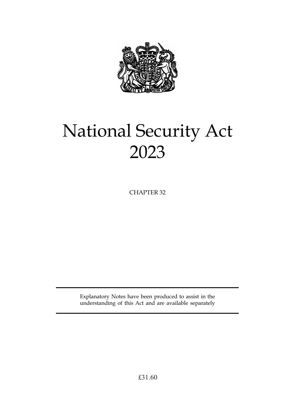 National Security Act 2023: Chapter 32