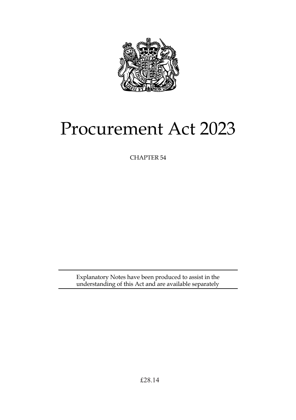 Procurement Act 2023: Chapter 54